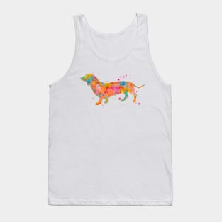 Sausage Dog Watercolor Painting Tank Top